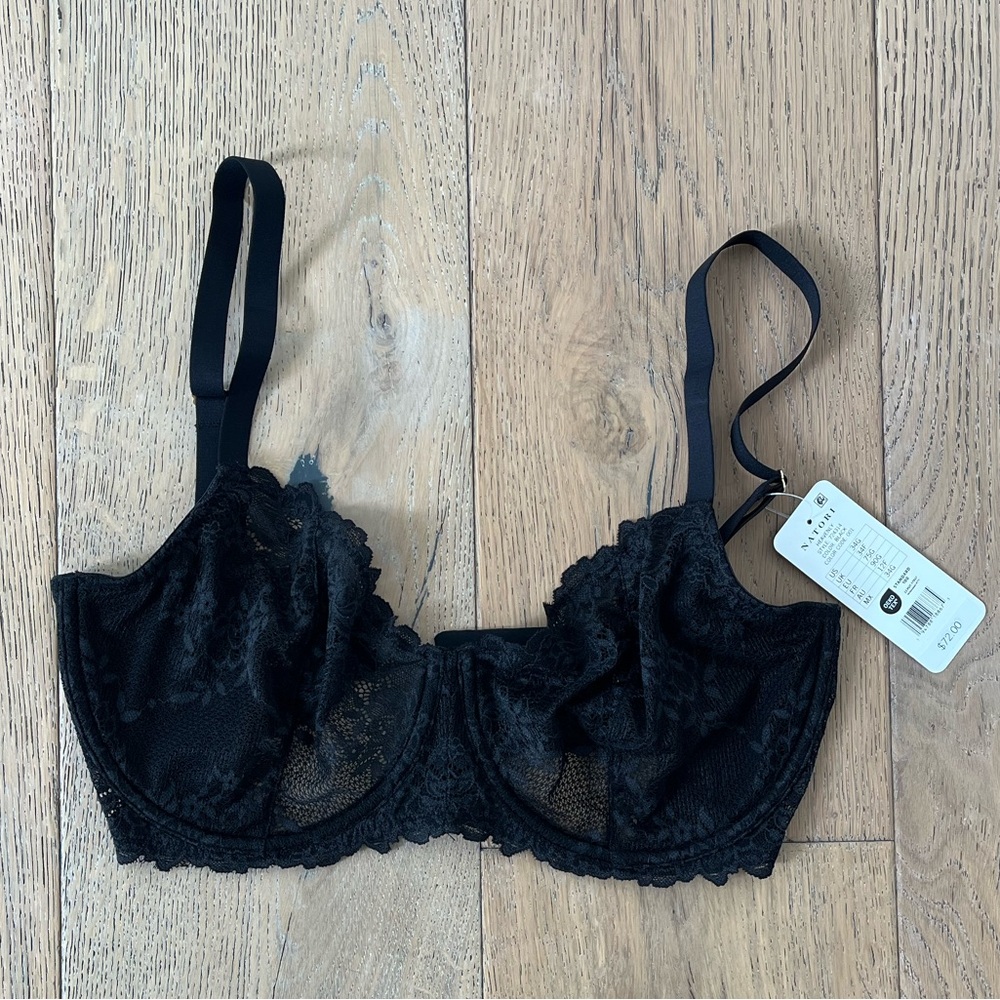 NWT Natori Women's Heavenly: Convertible Balconette Underwire, Black Lace - Picture 4 of 11